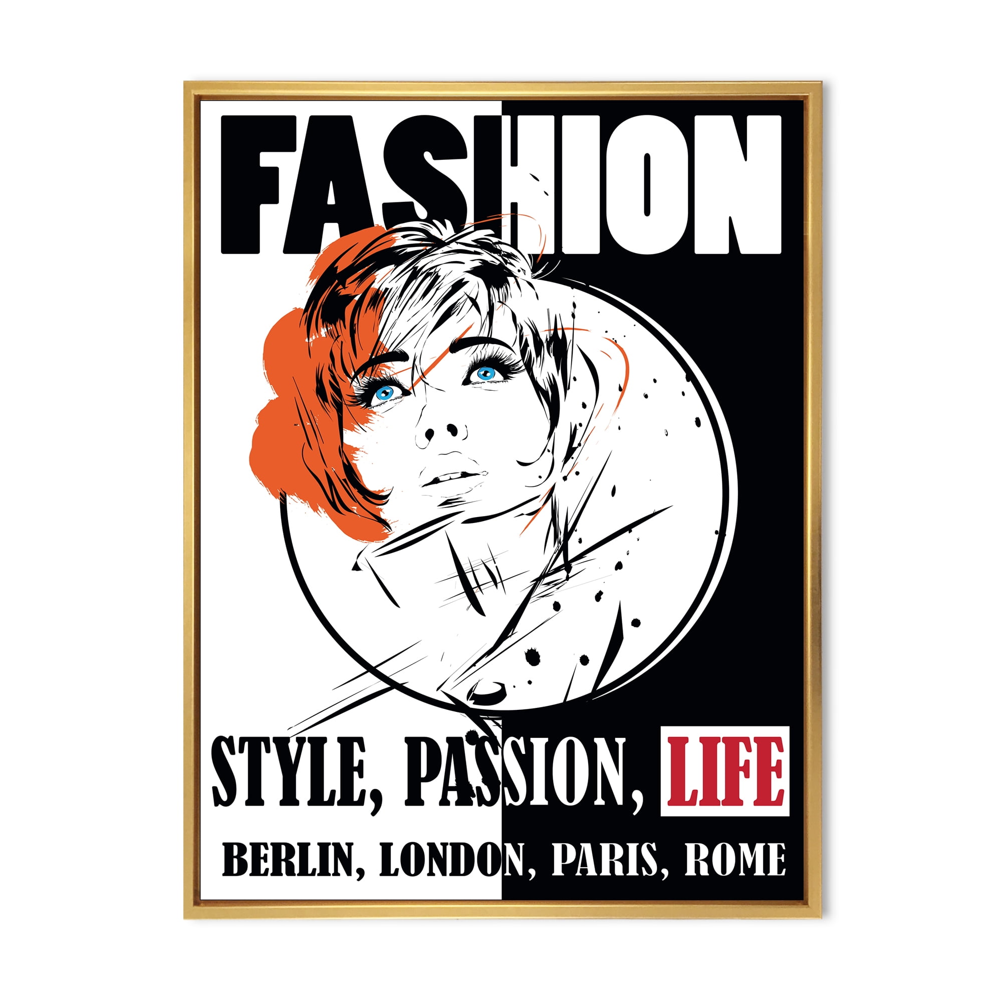 Style Passion Life Fashion Woman IV 16 in x 32 in Framed Painting Canvas Art Print, by Designart