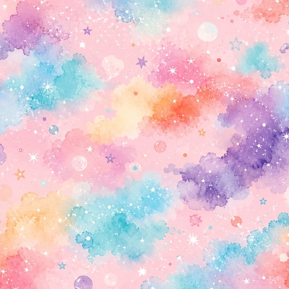 [Style] Peel and Stick Wallpaper 17.7in x 9.8ft Pastel Watercolor Clouds Stars Cosmic Elements Pink Contact Paper Vinyl Waterproof Self Adhesive Wall Paper for Bedroom Shelf Cabinet