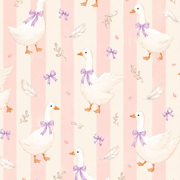 [Style] Peel and Stick Wallpaper 23.6in x 9.8ft White Goose Lavender Bows Soft Pink Striped Contact Paper Vinyl Waterproof Self Adhesive Wall Paper for Bedroom Shelf Cabinet Renter Friendly
