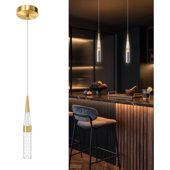 -Style Pendant Light, 3-Color Dimmable