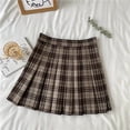 thumbnail image 1 of Style Plaid Pleated Skirt Female Spring and Autumn High Waist Thin A-line Short Student Woolen 2022 NewSummer Skirts, 1 of 7