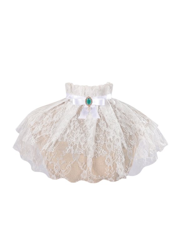 Style Ruffled Lace Jabot Collar Detachable Neckpiece Elegant Party Evening Gown Wraps