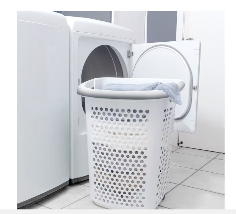 Style Selections 2-Bushel White Plastic Laundry Hamper - Walmart.com