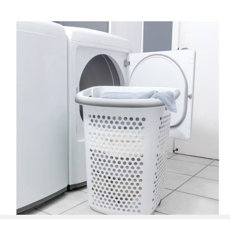 Style Selections 2-Bushel White Plastic Laundry Hamper - Walmart.com