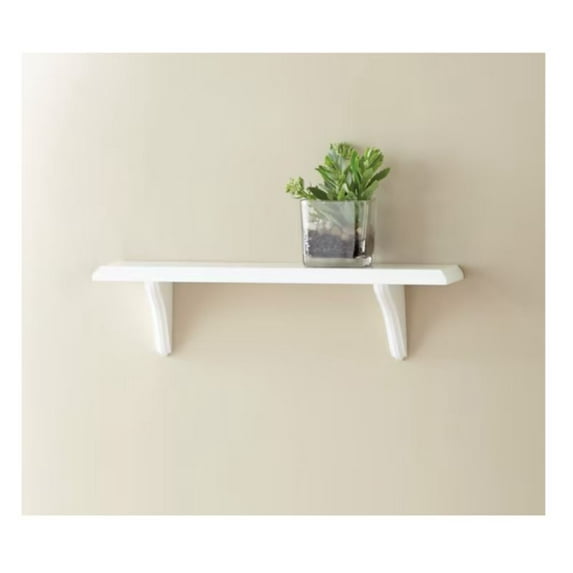 Style Selections 23.63-Inches L x 7.48-Inches D x 6.92-Inches H White MDF Rectangular Bracket shelf