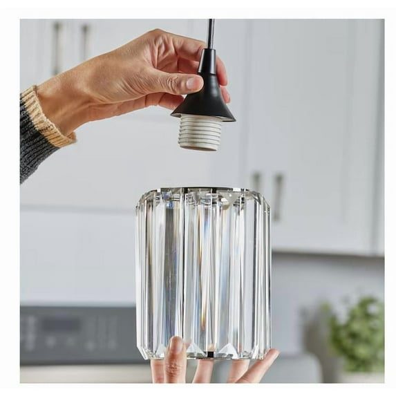 Style Selections 6-in x 5-in Cylinder Crystal Vanity Light Shade with 2-1/4-in fitter