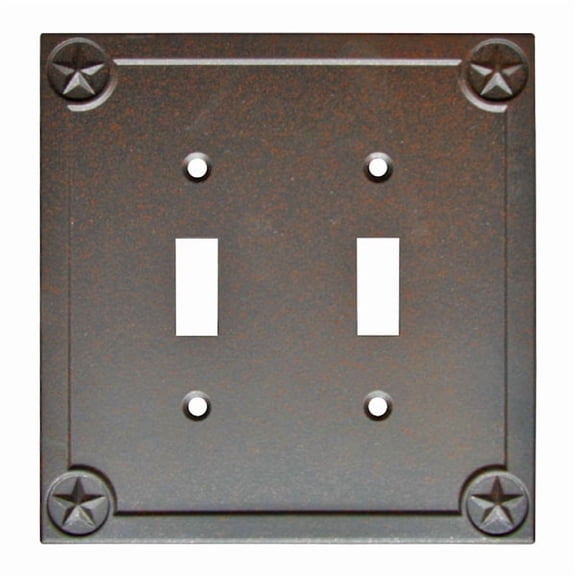 Style Selections Texas Star Rust Black 2-Gang Double Toggle Wall Plate, 5 Pack