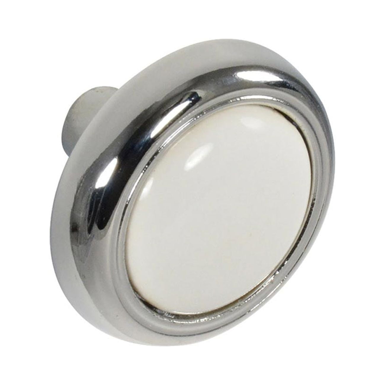 Style Selections Z835-31-PC/CW 1-1/8" Cabinet Knob, White Porcelain/Chrome - 10 Pack