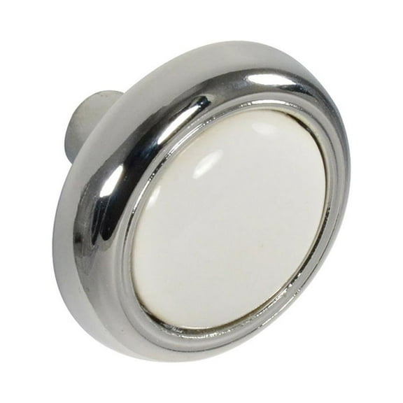 Style Selections Z835-31-PC/CW 1-1/8" Cabinet Knob, White Porcelain/Chrome