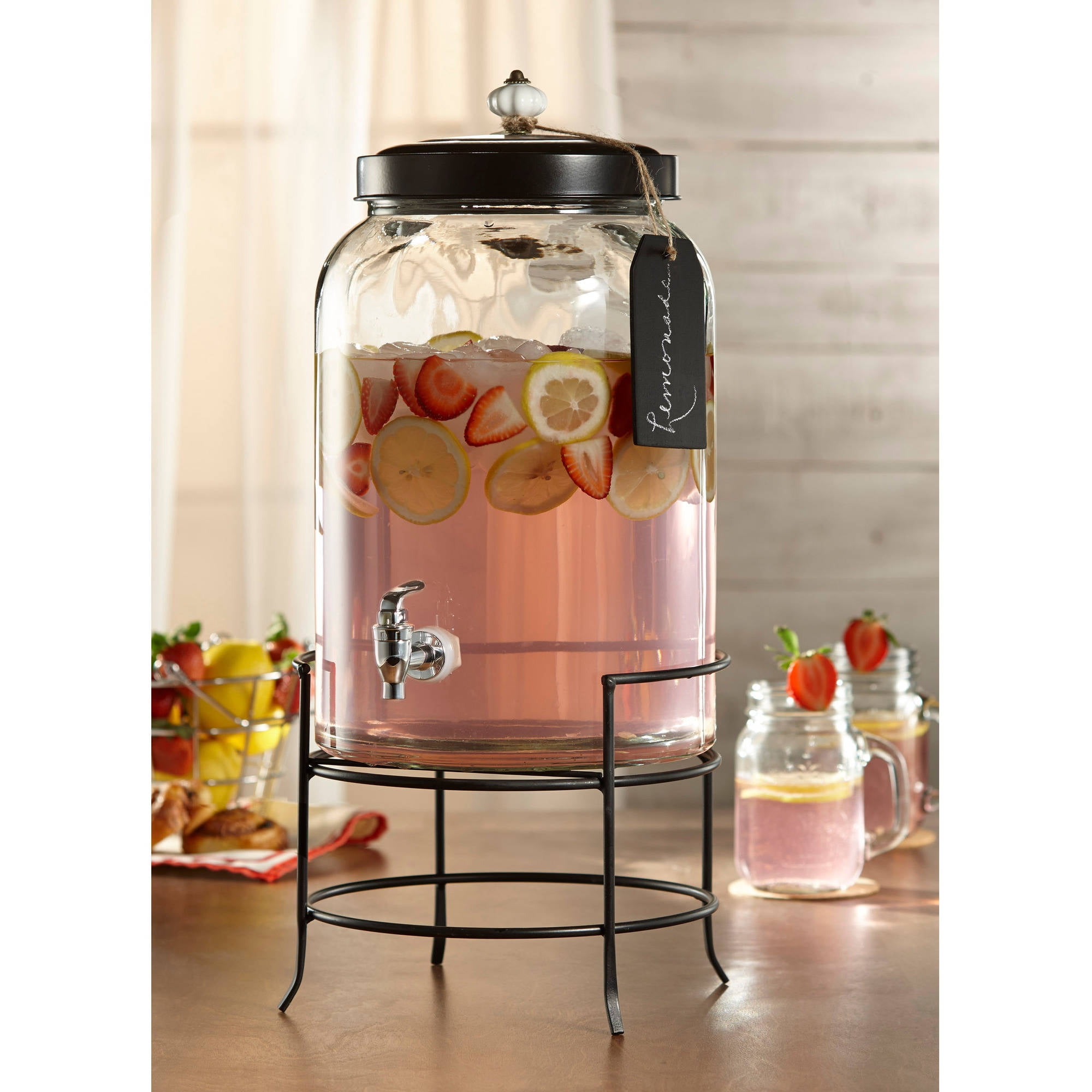 Style Setter Franklin, Beverage Dispenser, 3 Gal With Tag Stand And Ceramic  Knob 