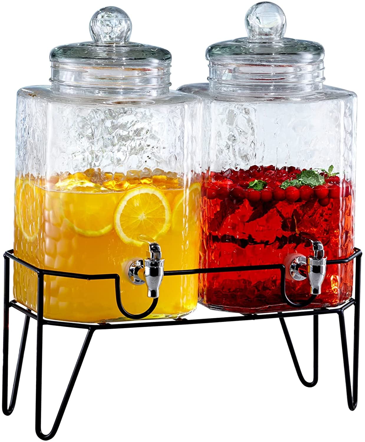 Style Setter Beverage Dispenser with Stand - 1 Gallon Large Countertop  Glass Drink Dispenser with Spigot & Lid - Party Drink Dispenser for Sweet  Tea
