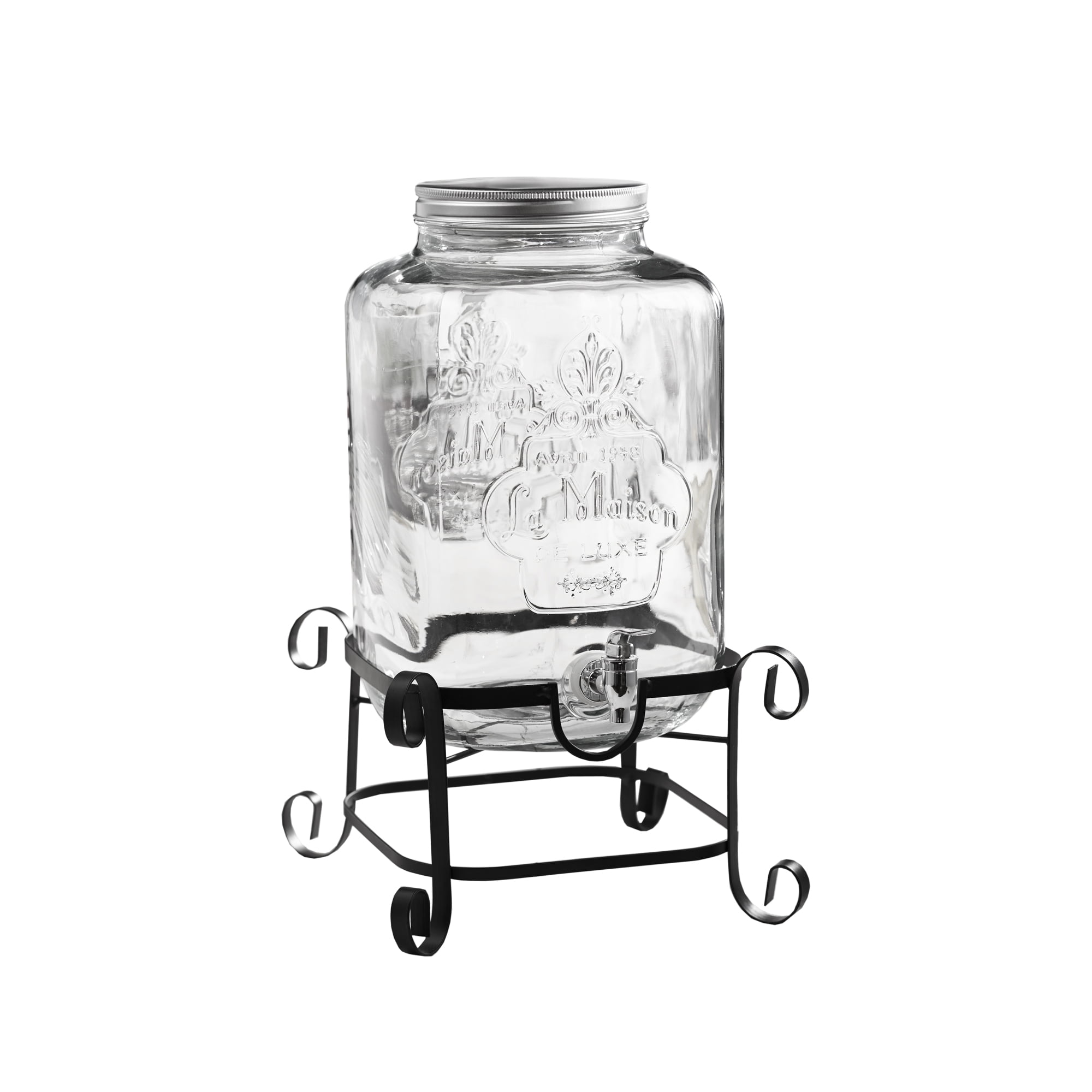 Cal-Mil 3497-3-55 Stainless Steel 3 Gallon Beverage Dispenser with Wire  Stand - 14 x 14 x 18