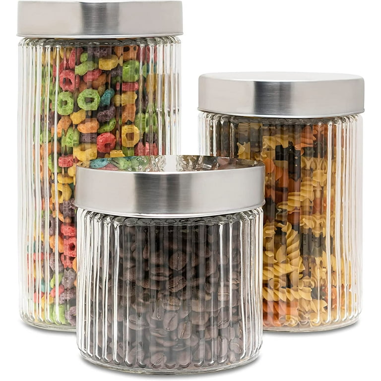 Glass Containers, Set of 3