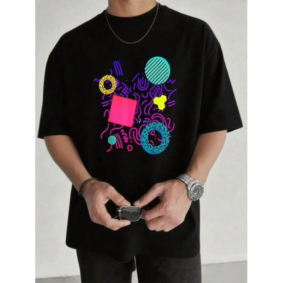 Style-Shirt Geometric 90s 80s Pattern Tshirt Men's-Shirt Graphic Tees Crop Tops Outfits Tops-Shirt