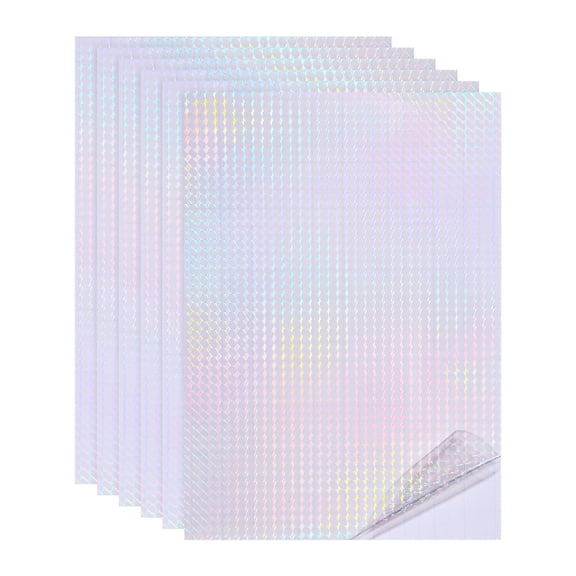 Style: Small Grid Dot Pattern
Material: Holographic Cold Laminating Film
Size: 29.7 x 21 cm / 11.69 x 8.27 Inch (L x W)
Packing List: 6 Sheets x Holographic Sticker Paper