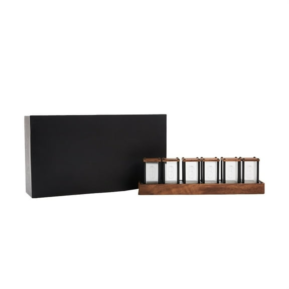 Style Table Nixie Tube Clock RGB Glow Tube Clock Walnut Wood Base Electronic Digital Alarm Lamp Clock Timer Gift