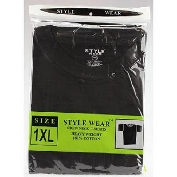 Style Wear T-Shirt - Round Neck Blk Xl - 1 count only
