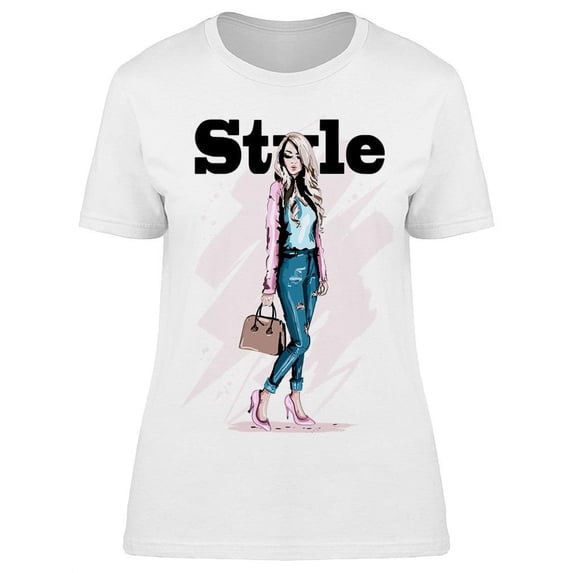 Style Woman Posing T-Shirt Women -Image by Shutterstock, Female XX-Large