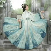 Style Women Oriental Vintage Hanfu Costumes Floral Embroidery Fairy Dresses Traditional Ancient Princess Daily Outfits