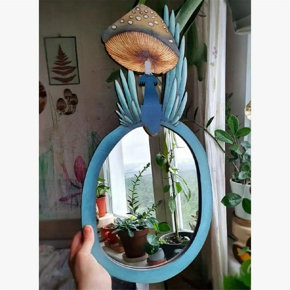 Style Wooden Handheld Makeup with Decorative Wall Mount for Elegant Vanity and Personal Grooming