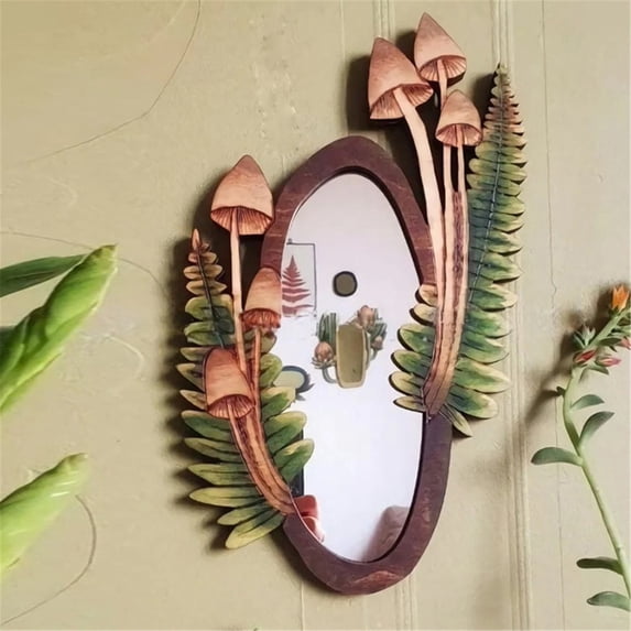 Style Wooden Handheld Makeup with Decorative Wall Mount for Elegant Vanity and Personal Grooming