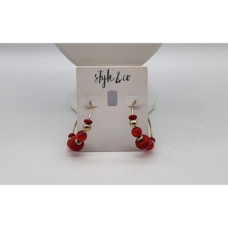 Style and Co. Beaded Hoop Earrings: OS/Orange
