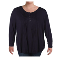 thumbnail image 1 of Style and Co Women's  Hits At Low Hip And Round Neck Top  0X/Dark Grape, 1 of 2