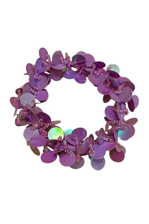 Style & co Stretchy Bracelet Purple Lavender Sequins & Beads Silver-tone So Cute