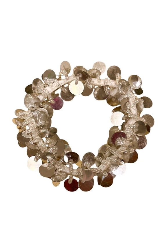 Style & co Stretchy Bracelet Silver Sequin & Beads Silver-tone Affordable Gift