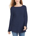 thumbnail image 1 of Style & co Women's Ruffle Hem Knit Sweater Navy Size Small, 1 of 2