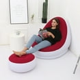 Style inflatable sofa with foot cushion lazy sofa flocking bed outdoor