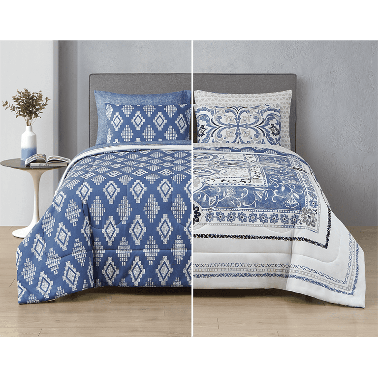 Style2 Gaia Blue 7-Piece Mix & Match Reversible Bed in a Bag
