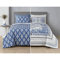 thumbnail image 1 of Style2 Mix & Match 7-Piece Reversible Bed in a Bag Comforter Set with Sheets, Blue, Queen, 1 of 17