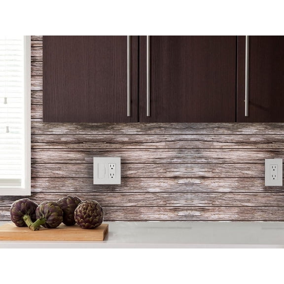 Picniva Faux Wood Wallpaper Mural, Style 3, 24 x 12 in, Peel-and-Stick Rustic Wall Decor