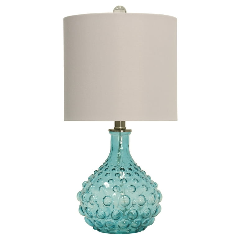 Stylecraft Modern 10W Living Room Table Lamp with Shade Blue Off White Glass Walmart
