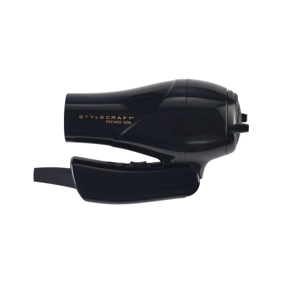 StyleCraft Peewee Compact Hair Dryer, 1200 Volts, Black