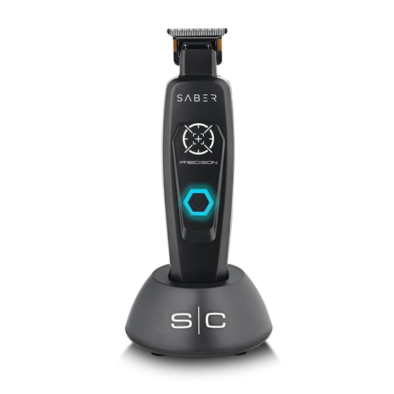Stylecraft Saber Professional Full Metal Body Digital Brushless Motor Cordless Hair Trimmer, Precision Black