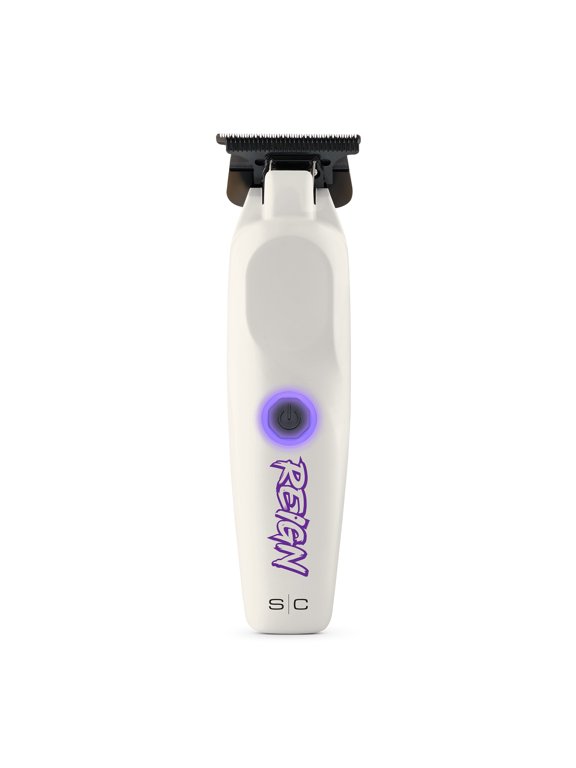 Reign Professional Hair Trimmer featuring EON Digital Brushless Motor, USB-C Recharge, and Lithium-Ion Battery Designed by Barbers for Precision Beard and Hair Grooming, White