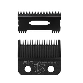 StyleCraft Replacement Fixed Black Diamond Carbon DLC Faper Hair Clipper Blade - Moving Black Diamond Carbon Slim Deep Tooth Cutter Set