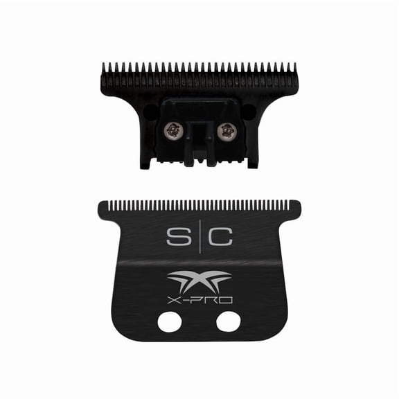 StyleCraft Replacement X-Pro Fixed Black Diamond Carbon Wide Hair Trimmer Blade with DLC The One Cutter Set