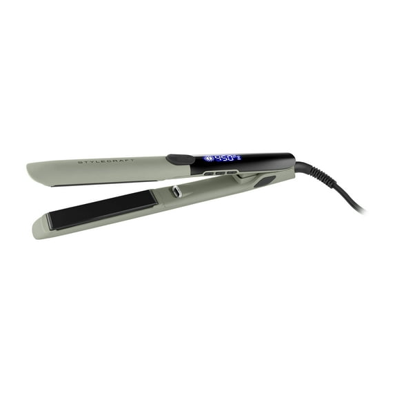 StyleCraft Sage 1 Inch Vibrating Titanium Flat Iron, Sage Green