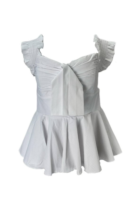 StyleKeepers Women's Neiman Marcus Sleeveless Peplum Top, White, S