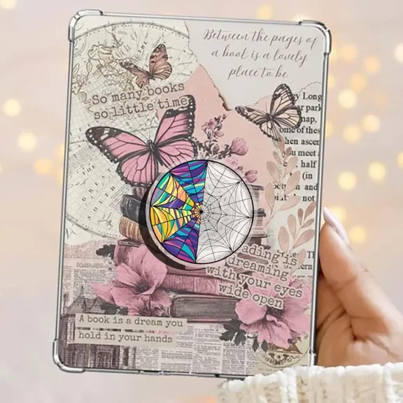 StyleOfMe Stained Glass Window Gothic And Colorful Wednesday and Enid Room Grip Book Bookish