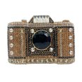 thumbnail image 1 of StyleSack Camera Rhinestone Clutch for Women, Retro Evening Bag with Detachable Strap & Gemstone Lens, 1 of 9