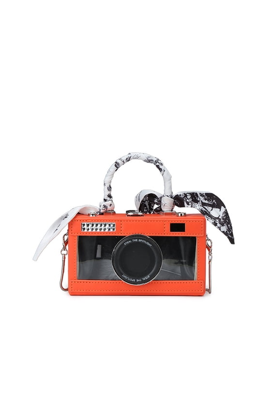 Camera-Shaped Crossbody Bag for Women, Stylish Ribbon Handle Chain Purse - Trendy Daily Casual Box Bag