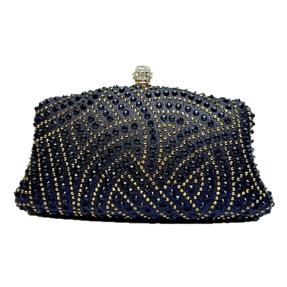 StyleSack Crystal-Studded Box Clutch Bag for Women, Luxurious Shimmer Evening Purse - Elegant Party Handheld Crossbody Bag