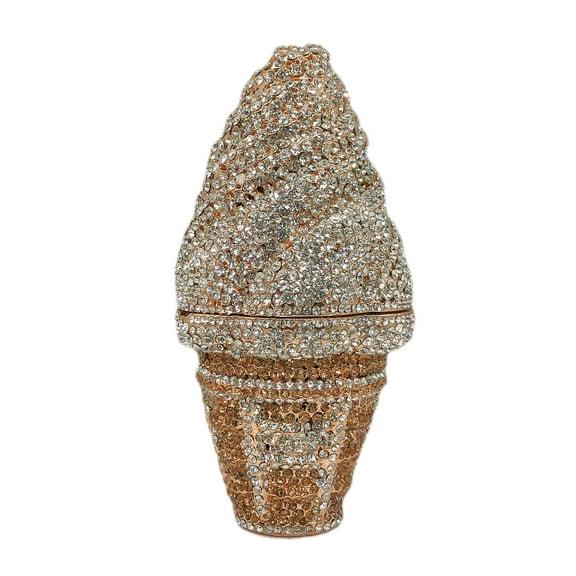 StyleSack Cute Ice Cream Cupcake Rhinestone Clutch - Luxury Twinkling Evening Purse for Women Wedding Party