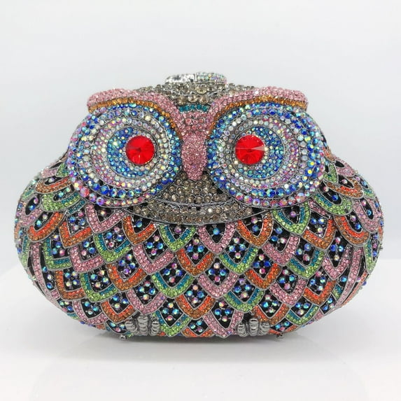 StyleSack Cute Owl Rhinestone Clutch Purse - Luxury Twinkling Evening Bag for Women Wedding Party