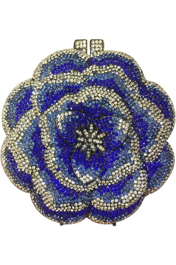 Flower Rhinestone Clutch for Women - Sparkling Phone Fit Evening Purse, Diamond Party Shoulder Bling Bag