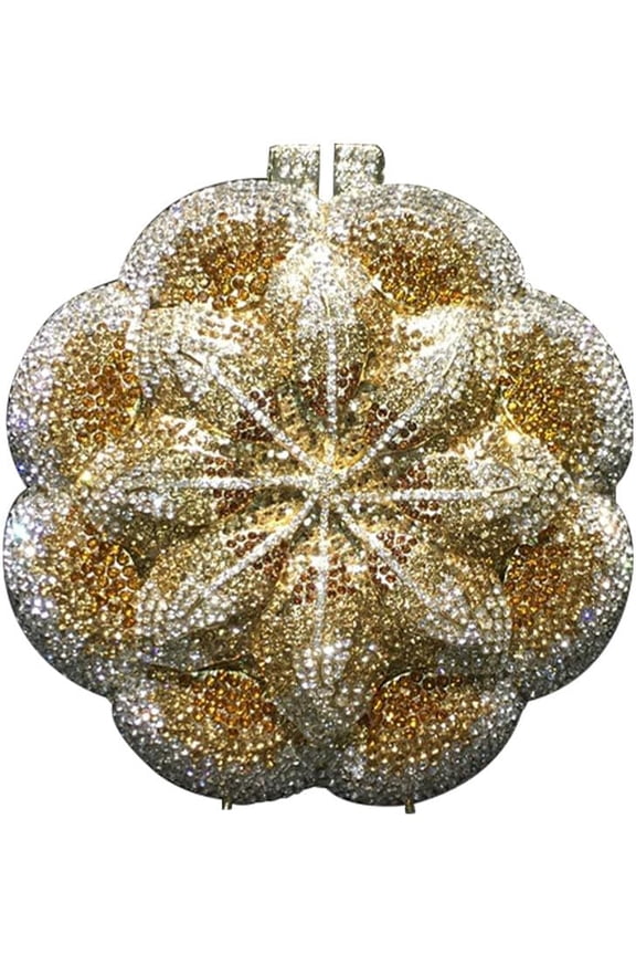 Flower Rhinestone Clutch for Women - Sparkling Phone Fit Evening Purse, Diamond Party Shoulder Bling Bag